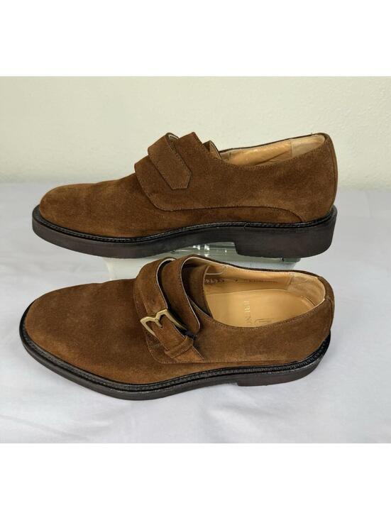 New BRUNO MAGLI Men’ Sz 7 Brown Suede Monk Strap Buckle Detail Dress Shoes main image 9